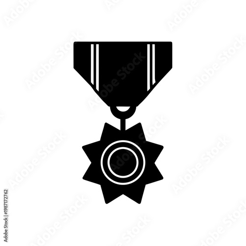 Distinctive military medal with star and ribbon design