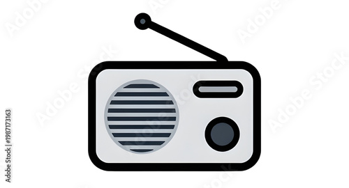radio icon, radio receiver, audio device, signal receiver, antenna radio, broadcast icon, sound device, communication icon, modern radio, media device, minimalist icon, tech symbol, radio design, simp