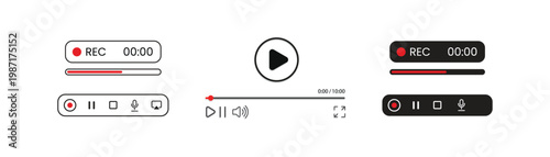 Multimedia player and screen recorder interface UI set
