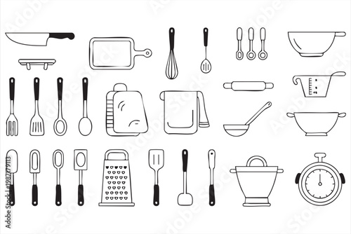 Food Preparation Icon Pack for Cooking and Kitchen Accessories