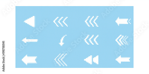 halftone arrow icons set gradient blue dotted direction symbols