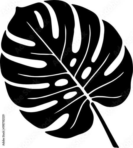 tropical leaves silhouette vector illustration 