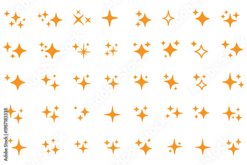 Set of original star sparkle shapes. Abstract shine effect vector sign. Retro futuristic bright vector icons collection. Glowing light effect, twinkle templates stars and bursts, shiny flash.