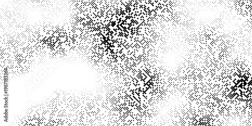 Vector digital texture with bold black and white halftone dots, pattern swirls in dynamic motion giving impression of motion or energy, crisp halftone detail and scalable pattern, eps10
