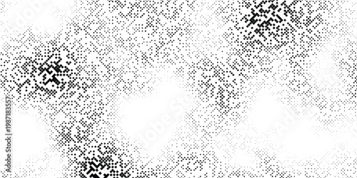Dynamic digital texture with bold black and white halftone dots, pattern swirls in dynamic motion giving impression of motion or energy, energetic rotation and layered depth, dynamic background