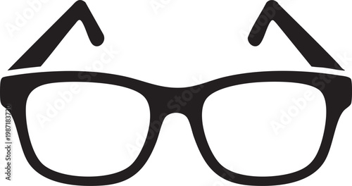 Black glasses icon, eyeglasses vector, spectacles symbol, vision accessory