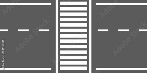 Crosswalk. Pedestrian Crossing Road. Zebra Crossing. Vector Illustration.