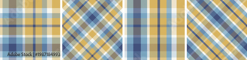 plaid pattern set.tartan check fabric texture seamless pattern fashion design use for plaid fabric, flannel shirt, Background for garments textile. 