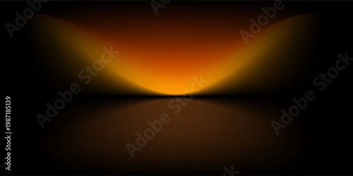 Abstract gradient podium background. black, gold, brown, 3D studio background. Clean scene for product presentation mockup template. eps 10