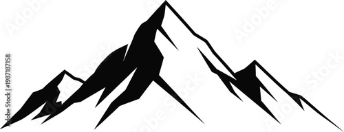 Mountain Peak Silhouette Vector Icon Nature Landscape Adventure