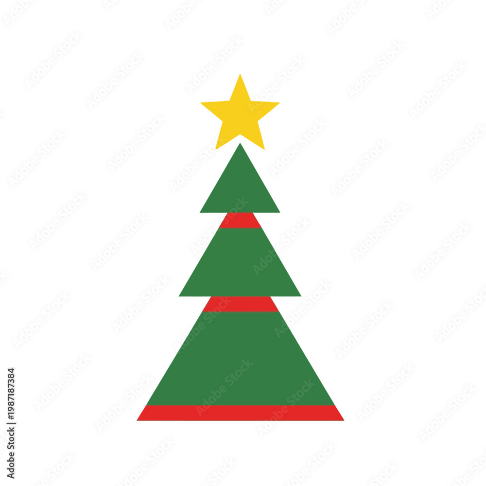 Obraz premium Simple Christmas Tree Icon Graphic.