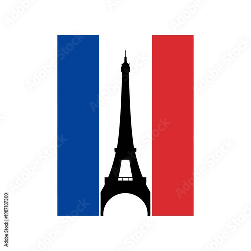 Eiffel Tower Paris France Icon Symbol.