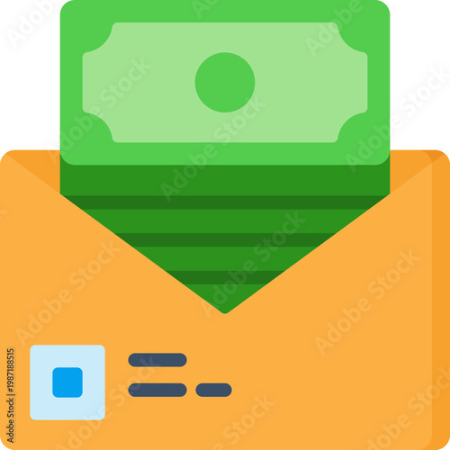 Money in an envelope icon representing financial payment or salary delivery