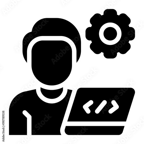programmer glyph icon