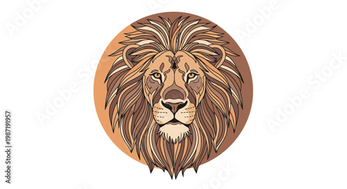 A majestic lion's head in profile.