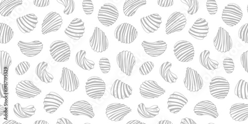 potato chips pattern. doodle potato chips pattern background. potato chips seamless pattern background. unhealthy snacks chips pattern.