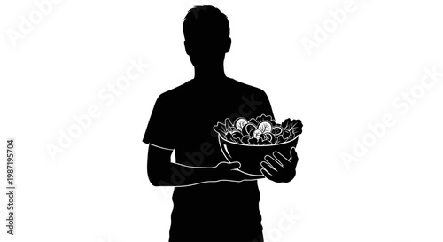 Man holding a bowl of fruit.