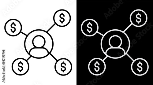 Affiliate  White Icon Set Design