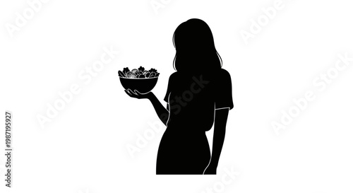 Woman holding a bowl of fruit.