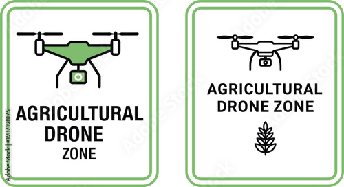 Agricultural drone zone signs set