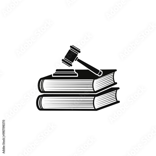 Judge's Gavel Resting on Stacked Law Books
