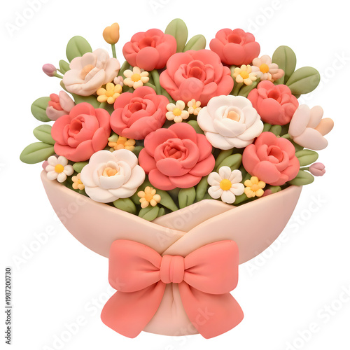 Flowers bouquet, bouquet flower, 3D bouquet, bouquet transparent background, red roses bouquet 