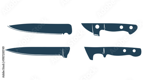 A collection of four different knife silhouettes arranged in a two-by-two grid, against a white backdrop
