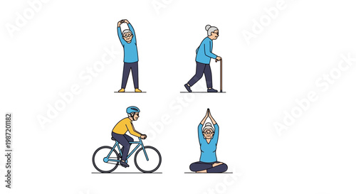 People doing various fitness activities.
