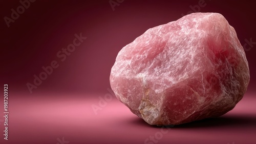 Pink rock on pink background close up of a vibrant pink rock positioned against a seamless pink backdrop creating a striking monochromatic scene