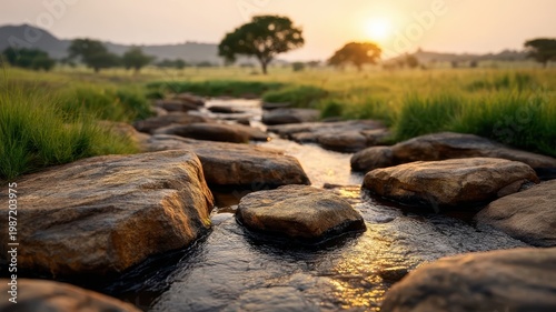 Water stream flowing gently gentle flow of water a serene natural phenomenon water