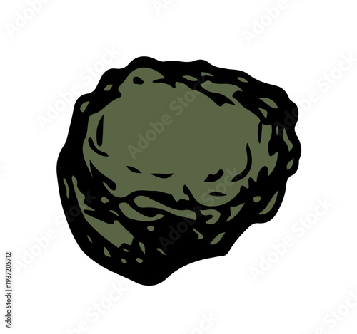 Vector drawing. Small Asteroid in the sky
