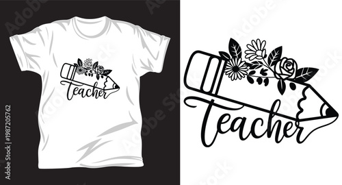 Teacher graphic vector t shirt design print