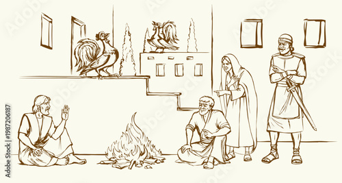 Vector drawing. Man sitting on the ground