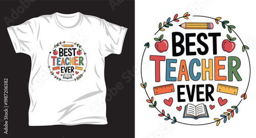 Teacher graphic vector t shirt design print