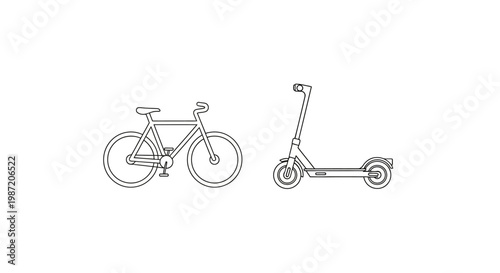 Bicycle and scooter transportation vehicles.