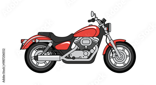 Red Motorcycle Vehicle Transportation.