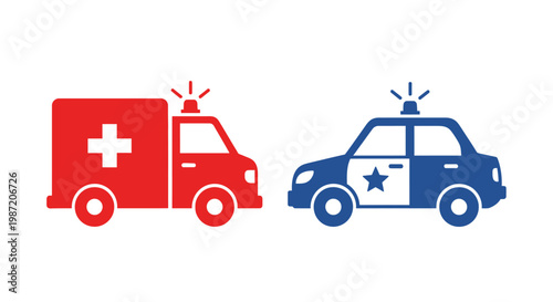 Emergency vehicles side by side.