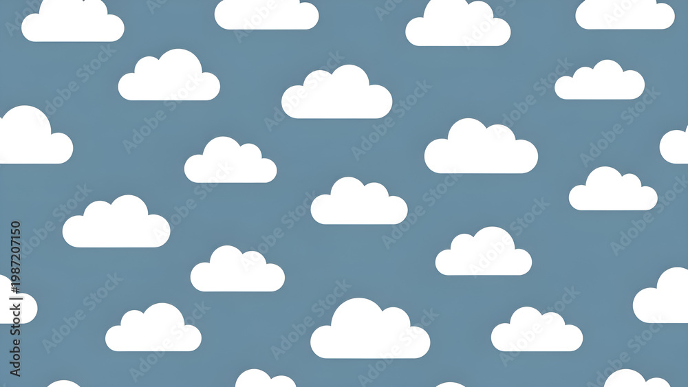 Fototapeta premium Cloud pattern on blue background for design and decoration purposes easily