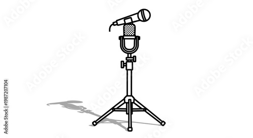 Microphone on a stand professional audio equipment