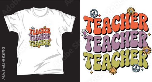 Teacher graphic vector t shirt design print