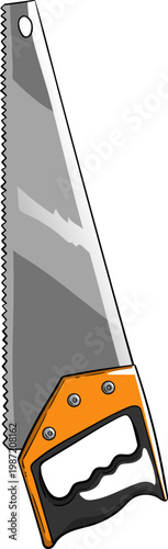 Traditional Hand Saw Woodworking Tool Vector