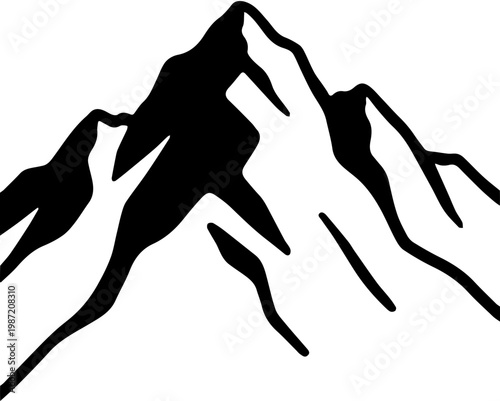 mountain landscape silhouette vector illustration 