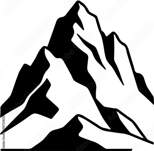 mountain landscape silhouette vector illustration 