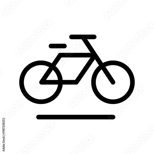 Modern bicycle icon clean eco-friendly transport, cycling and urban mobility concept visual