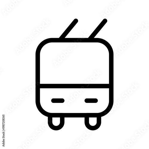Modern trolleybus icon urban electric transport, public transit and eco-friendly city mobility concept visual