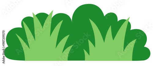Canvastavla Garden green bush. Green bush and grass element.