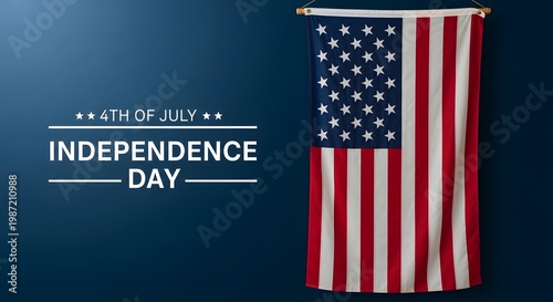 Celebrating independence day with a vibrant american flag and festive typography