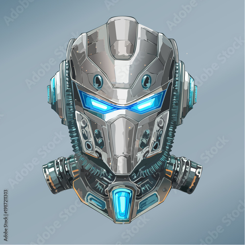 Ein futuristischer Roboterkopf 