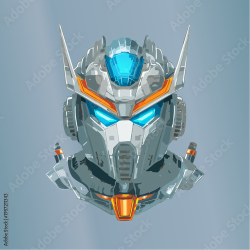 Ein futuristischer Roboterkopf 