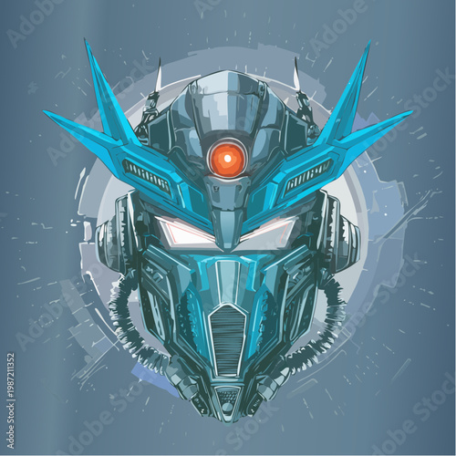 Ein futuristischer Roboterkopf 